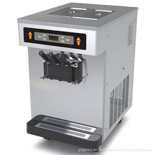 Automatic Frozen Yogurt Making Machine, Table Top Soft Serve Ice Cream Maker With 3 Flavor 35 Liters Per Hour